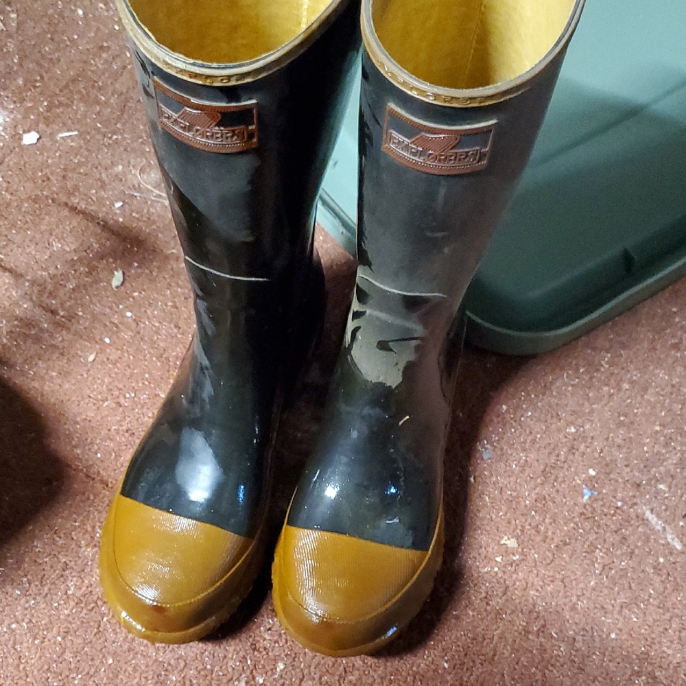 Men's Black and Brown Rain & Snow Boots